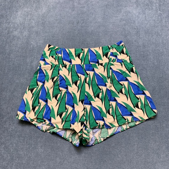 Zara Pants - Zara Shorts Womens XS Multicolor Geometric High Waisted Back Zip Flowy Bottoms